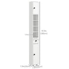 Kleankin Bathroom Storage Cabinet with Shelves and Toilet Paper Holder - High Gloss White-Quality steel hinges allows smooth door opening and close