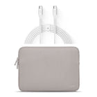 LOGiiX Vibrance Neo Sleeve Bundle with USB-C to USB-C Cable - Silver-13" neoprene sleeve & 2.5m (8.2ft) USB-C to USB-C cable for extended-reach
