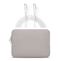 LOGiiX Vibrance Neo Sleeve Bundle with USB-C to USB-C Cable - Silver-13" neoprene sleeve & 2.5m (8.2ft) USB-C to USB-C cable for extended-reach