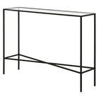 Hudson&Canal Henley 42"W Console Table with Glass Top - Blackened Bronze-Table has a weight capacity of 30 lbs