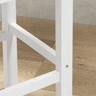 HOMCOM Counter Height Bar Stools with Back and Footrest - White - 2 Pack-Attached non-skid foot caps can well prevent ground scratches
