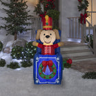 GEMMY Airblown Inflatable Christmas Animated Pop up Toy Soldier Dog - 59"-Includes stakes and tethers