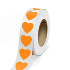 JAM Paper Standard Label Rolls - Heart Shaped - 2 x 2 - Neon Orange - 125 Labels/Roll-Colour: Neon Orange | Make your mail stand out with colourful shipping address labels.