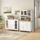 HOMCOM 47.25" L Sideboard Buffet Cabinet with 2 Drawers and 4 Doors - White-Anti-topple design helps prevent kitchen buffet from tipping over