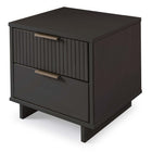 Manhattan Comfort Granville 18.11" Modern 2-Drawer Nightstand 2-Piece Set - Dark Grey-Open Contemporary Mop Base Side Legs. Adding Seamless Fashion Design and Durability