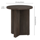 Hudson&Canal Anders 20"W Round Side Table - Alder Brown-Nail-in feet with protective felt pads for floor safety