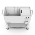 Permasteel 80 qt Rolling Patio Cooler with Divider & Shelf - White-Drain plug allows for easy emptying of melted ice and excess water