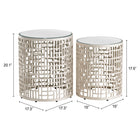 Zuo Reden Side Table - Silver - Set of 2-Dimensions: 17.3" L x 17.3" W x 20.1" H