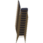 Flash Furniture HERCULES Series Dome Back Stacking Banquet Chair in Navy Patterned Fabric - Gold Frame-Navy Patterned Fabric Upholstery