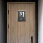 Futech Exit with Braille Washroom Sign - Grey - 2 Pack-Adhesive Application included to mount