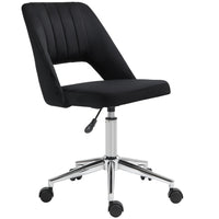 Vinsetto Armless Swivel Computer Desk Chair - Black-Simple line design with thick padding for extra comfort