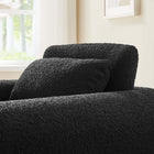 Modway Waverly Boucle Upholstered Armchair - Black-Adjustable Non-Marking Foot Pads