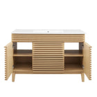 Modway Render 48" Single Sink Bathroom Vanity - Oak/White-8