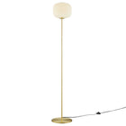Modway Reprise Glass Sphere Glass and Metal Floor Lamp - White Satin Brass-Black Cable With On/Off Foot Switch