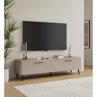 Manhattan Comfort Jodie 68.9" Mid-Century Modern TV Stand - Whitewashed Oak-Recommended for up to a 75" TV