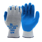 Atlas Original Natural Rubber Latex Rough Grip Glove - Poly/Cotton Liner - Blue/Grey - Small -10-gauge seamless knit poly/cotton liner