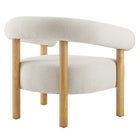 Modway Sable Upholstered Fabric Armchair - Ivory Natural-Non-Marking Foot Pins