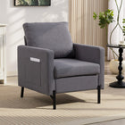 HOMCOM Modern Accent Chair with Metal Legs and Thick Cushion for Bedroom - Dark Grey-Can be placed anywhere, from living room, bedroom to dining room ...
