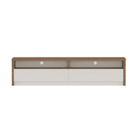 Manhattan Comfort Duncan 70" Modern TV Stand - Maple and Off White-Contemporary TV Stand for Living Room Use