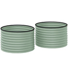 Outsunny Round Raised Garden Bed - Dia. 35" x 22" H - Green - 2 Pack-Set of two raised planters for outdoor plants: use together or alone 