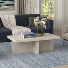 Hudson&Canal Elna 44"W Rectangular Coffee Table - Alder White-Finished in wood-look alder white