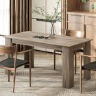 HOMCOM 63" Modern Dining Table with Wood Effect - Grey-Compact design fits small spaces with style and function