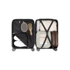 Bugatti Monaco 21.5" Hardside Carry-on Luggage - Vegan Leather Trim -  Fig-5 top front metallic corner protectors