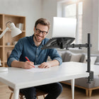 ShoppingAll Fully Adjustable Laptop Mount - Black-Arm and the laptop tray are compatible with 75mm x 75mm or 100mm x 100mm VESA mounting patterns