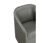 Manhattan Comfort Anna Round 23.23" Modern Faux Leather Upholstered Dining Armchair - Pewter-30 Day Limited Manufacturer's Warranty