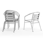 Flash Furniture Commercial Aluminum Indoor-Outdoor Restaurant Stack Chair with Triple Slat Back & Arms-Textured Seat ensures safe seating