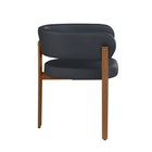 Brassex Bailey Visiting Chair - Set of 2 - Black-Sleek curved backrest