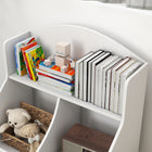 Qaba 3 Tier Kids Bookshelf with Drawer, 2 Storage Compartment - White-Smooth surface and elegant design complements various decor styles
