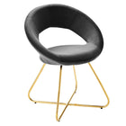 Modway Nouvelle Performance Velvet Dining Chair - Gold/Charcoal - 2 Pack-Dense Foam Padding