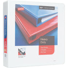 Staples Heavy-Duty View Binder with D-Rings - 2" - White-Gap Free ring design prevents gapping and misalignment of rings