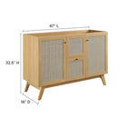 Modway Soma 48" Single or Double Sink Compatible Bathroom Vanity Cabinet - Oak-Adjustable Shelves