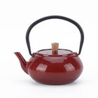 Minimal Enamelled Cast Iron Teapot - Classic Red - 0.6 L-Cast iron teapot polished by hand for smooth finishing