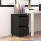 Vinsetto Steel Letter/A4/Legal Filing Cabinet with Lock - Black-Tabletop can hold printers, scanners or display person items
