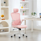 HOMCOM Ergonomic Office Chair with 4D Lumbar Support - Pink-Adjustable seat height and tilt function for optimal comfort