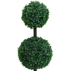 Outsunny 2 Ball Topiary Tree - Dark Green - 2 Pack-Low maintenance required 