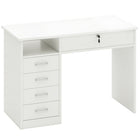 Vinsetto 43.3" Computer Desk with Storage - White-43.3" x 19.7" (110 cm x 50 cm) desktop, so you have plenty of room to work