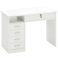 Vinsetto 43.3" Computer Desk with Storage - White-43.3" x 19.7" (110 cm x 50 cm) desktop, so you have plenty of room to work