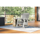 Suncast Rocking Chair with Storage - Dove Grey/Ice Cube-UV Resistant.