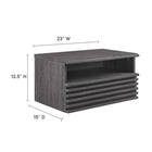 Modway Render Wall-Mount Nightstand - Charcoal-Smooth Wood Grain Laminate