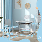 Qaba Kids Desk & Chair Set Height Adjustable with Tilt Desktop - Grey-Height of the table and chair adjusts to grow with your child
