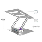 Intekview Steel Laptop Holder with USB-C Port-Universal compatibility: Compatible with all laptops up to 17 inches