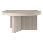 Hudson&Canal Holm 32"W Round Coffee Table - Alder White-Tabletop features a weight capacity of 50 lbs