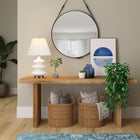 Hudson&Canal Carleta 26.5" Tall Triple Gourd Table Lamp with Fabric Shade - White/White-Paired with a white empire fabric shade