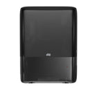 Tork Peakserve Mini Continuous Hand Towel Dispenser - Black-Advantages at a glance: High capacity of 1,230 towels, For restroom with high traffic, Easy dispensing in three seconds, Space-saving design, This system is certified easy-to-use by the Swedish Rheumatism Association (SRA) making hygiene accessible for all., ADA compliant, Refills compressed by 50%