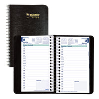 Blueline 2026 Daily Planner Spiral Binding - 6" x 3-1/2" - Black - Bilingual-12-Month Planner January 2026 - December 2026