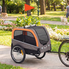 PawHut Dog Bike Trailer, Pet Cart Wagon Cart Carrier Attachment-Suitable for medium dogs up to 44 lbs (20  kg) and under 20" (51 cm) in length